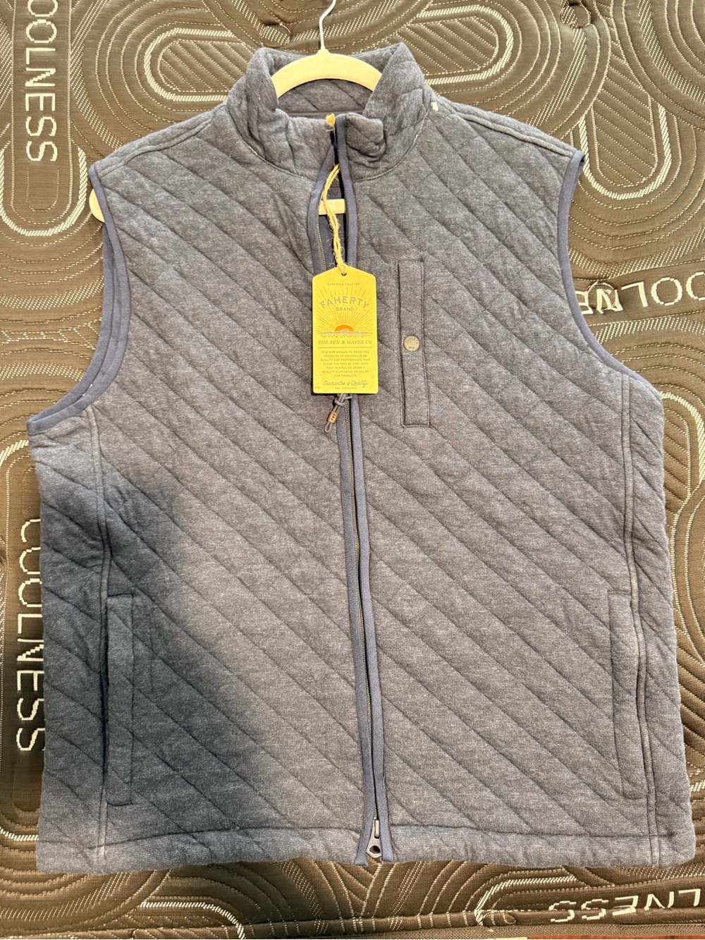 Faherty Quilted Gray Men's Sleeveless Vest